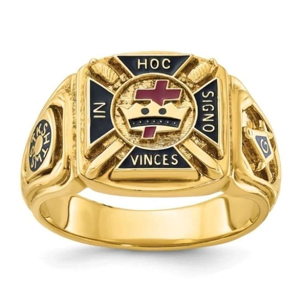 New 10k IBGoodman Men's Knights Templar Masonic Ring: A Touch of Symbolism
